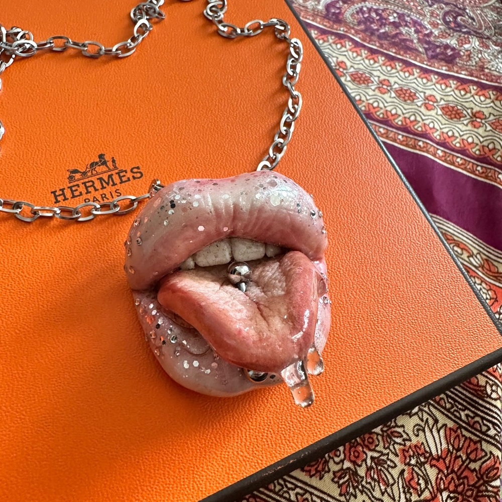 Handmade brooch pendant Necklace